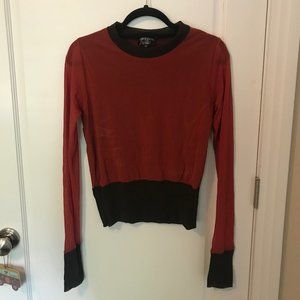 Petit Pois Mesh Long-Sleeve Blouse